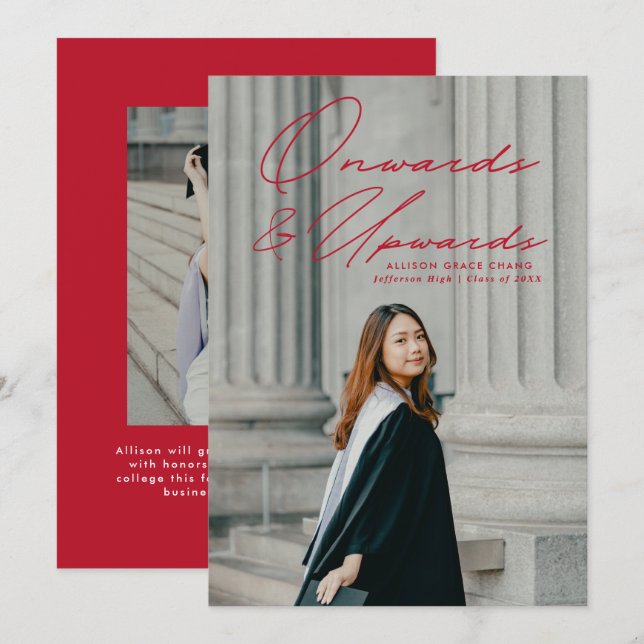 Anúncio Red Onwards e Upwards 2 Graduação de Fotos (Frente/Verso)