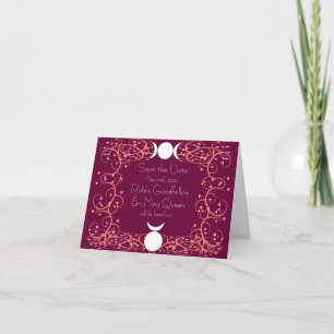 Anúncio Red Save the Date Notecard Wiccan Handfasting