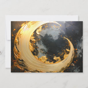 Anúncio Redemoinho Abstrato Moderno de Ouro Preto Lua