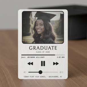 Anúncio Reprodutor de MP3 de Música Branco Graduação
