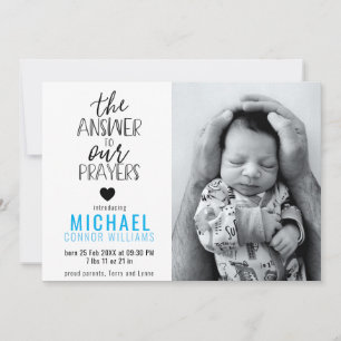 Anúncio Resposta às nossas orações Foto de Nascimento d
