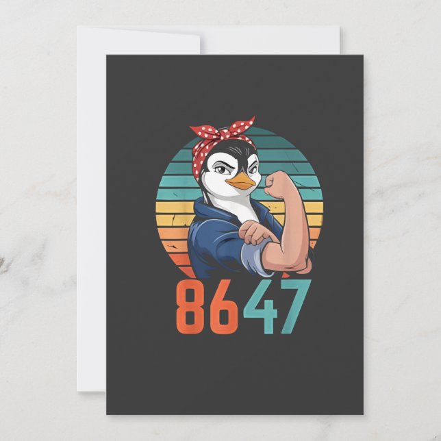 Anúncio Retro 8647 É 2028 E Anti-Trump Penguin (Frente)