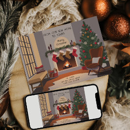 Anúncio Retro Cozy Sala de Natal em Movimento