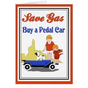 Anúncio retro do carro do pedal de gás das