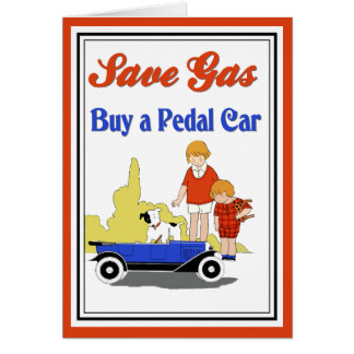 Anúncio retro do carro do pedal de gás das