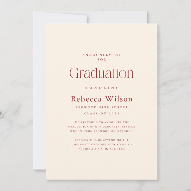 Anúncio Retro Elegant Script High School Graduation (Frente)