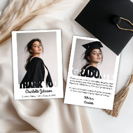 Anúncio Retro Graduation Typography Thank You Card