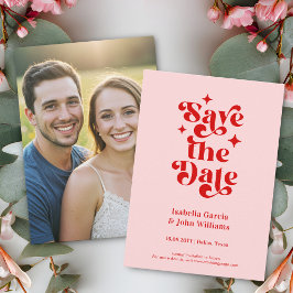 Anúncio Retro Typography Wedding Save The Date