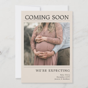 Anúncio Revelação de Foto de Bebê Editorial Marrom Moderno