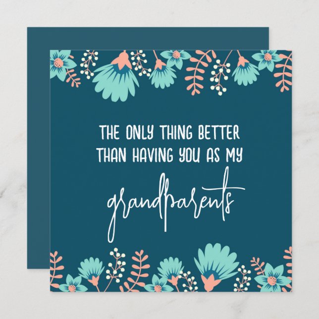 Anúncio Revelação de Gravidez Floral Azul Selvagem para Av (Frente/Verso)