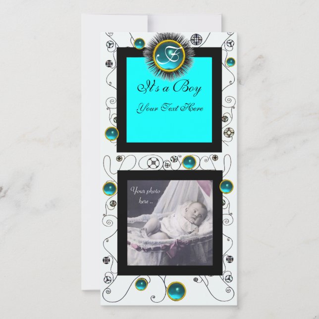 Anúncio RICO NADA BABY BOY MONOGRAM, branco aquamarino (Frente)