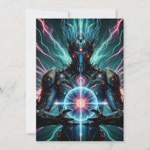 Anúncio Robô Futurista Núcleo Cósmico Ciberpunk