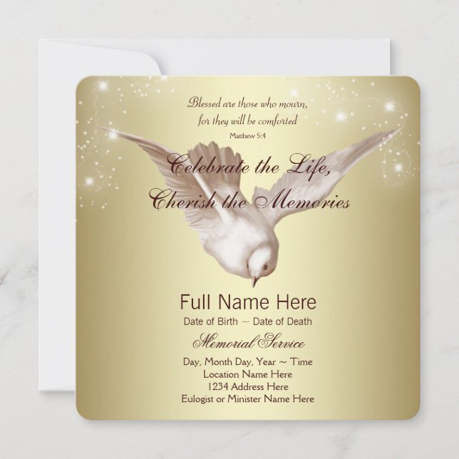 Anúncio Rola de Ouro Elegante Em Memória Afetuosa Memorial (Frente)