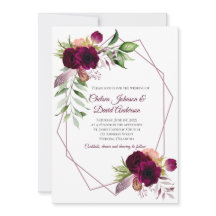 Romance Floral Boêmio Geométrico Casamento