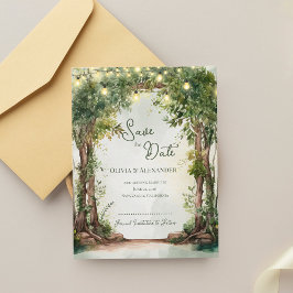 Anúncio Romantic Garden String Lights Save the Date