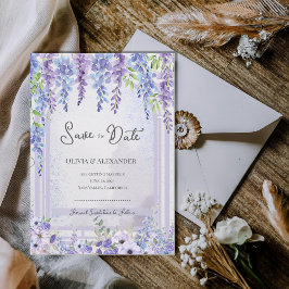 Anúncio Romantic Lavender Wisteria Save the Date