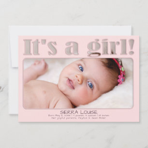 Anúncio Rosa É Um Novo Nascimento Personalizado De Bebê