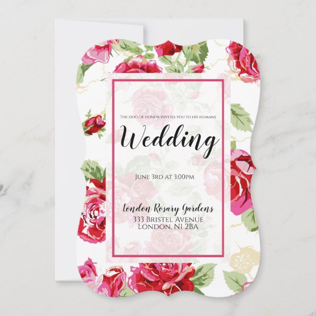 Anúncio Rosa vermelha floral clássico de impressão de honr (Frente)