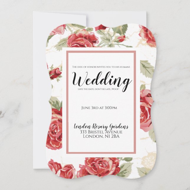 Anúncio Rosa vermelha floral clássico e impressão de honra (Frente)