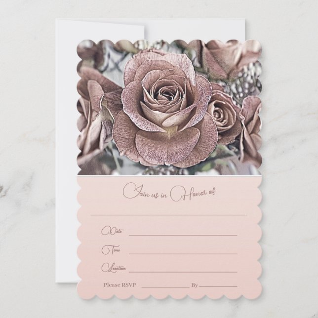 Anúncio Rosas Rosa - Junte-se a nós em Honra de... (Frente)