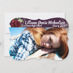 Anúncio rosas roxas roxas do Mais velho 5x7 Geo Dourado