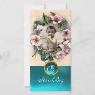 Anúncio Rosas SELVAGENS E MONOGRAMA DE GEM AZUL AQUA