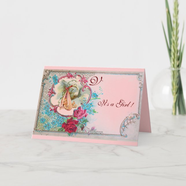 ANÚNCIO ROSES DE PINK CHÁ DE GAROTA DE BEBÊ, FLORES MONOGR (Frente)