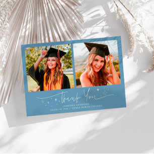 Anúncio Roteiro de Agradecimento Estrelas Jeans Azul Grad 