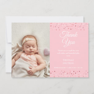 Anúncio Roteiro de Menina Bebê Obrigado Amor Corações Foto