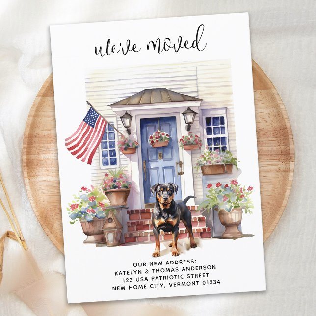 Anúncio Rottweiler Pet Personalizado Patriótico Movendo-se (Criador carregado)