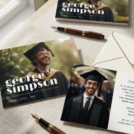 Anúncio Rótulo de Graduação de Duas Fotos em Script Negrit