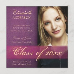 Anúncio roxo da graduação do Grunge do damasco