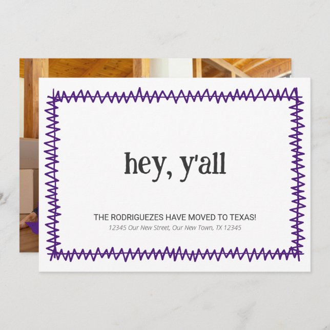 Anúncio Roxo Ei, vocês todos - Mudaram-se para o Texas (Frente/Verso)