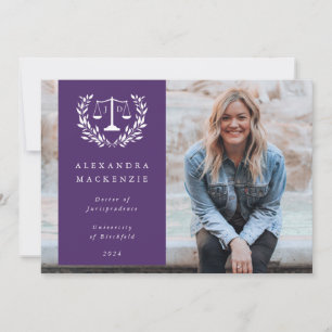 Anúncio Roxo + White JD Law Scales Laurel Wreath Photo