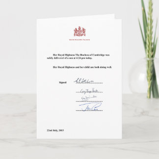 Anúncio Royal Birth Announcement