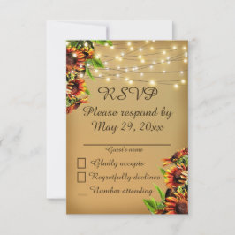 Anúncio RSVP Sunflower Wedding