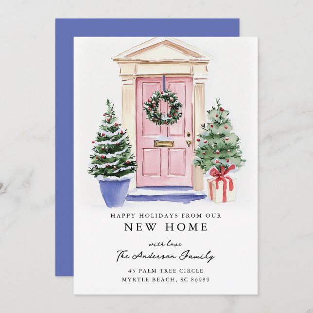 Anúncio Rustic Christmas New Home Holiday Card (Frente/Verso)