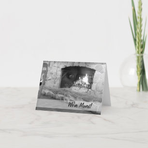 Anúncio Rustic Fireplace We've Moved Cards