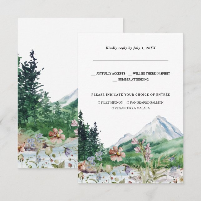 Anúncio Rustic Mountain Wildflower | VP de Casamento (Frente/Verso)