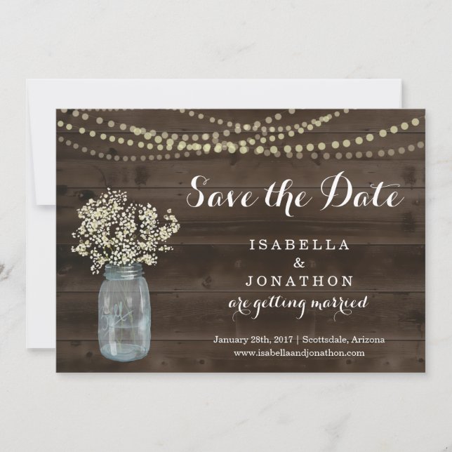 Anúncio Rustic Wedding Save the Date (Frente)