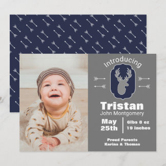 Anúncio rústico moderno dos cervos & do nascimento