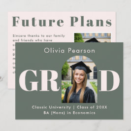 Anúncio Sage Green & Pink Modern Arch Photo Graduation