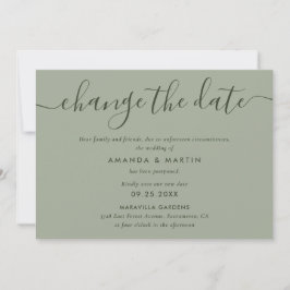 Anúncio Sage Simples Verde Mudar a Data Adiada