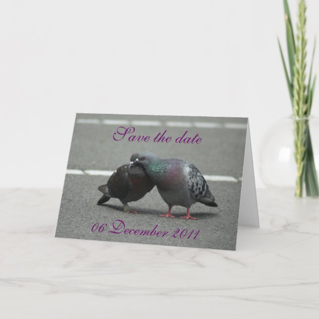 Anúncio salvar a data com pombos (Frente)