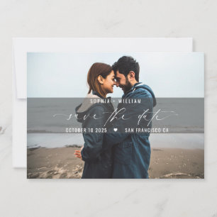 Anúncio Salvar a data de casamento com foto moderna minima