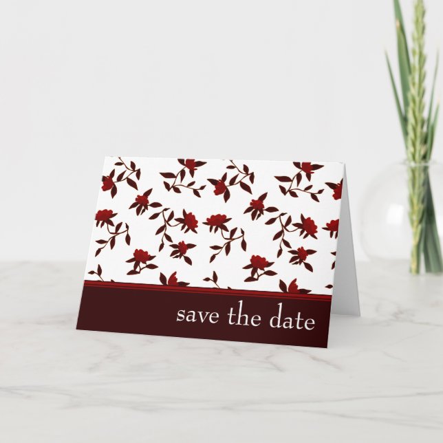 Anúncio salvar a data: elegante floral: (Frente)
