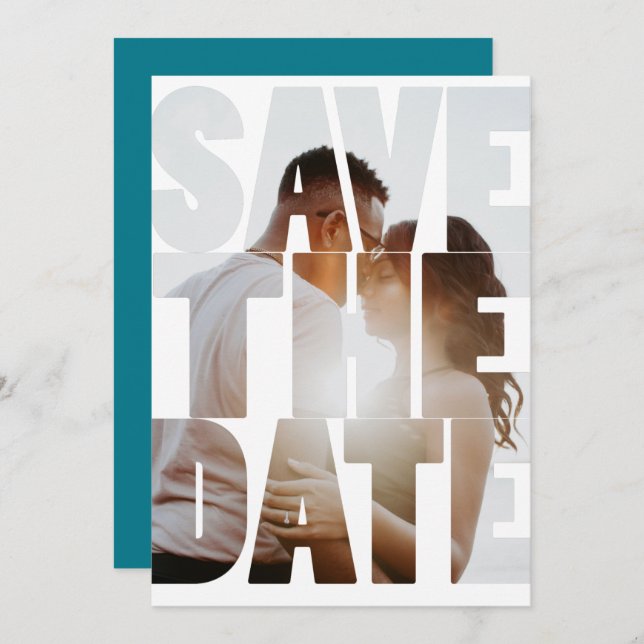 Anúncio Salvar A Data Foto Personalizada Moderna (Frente/Verso)