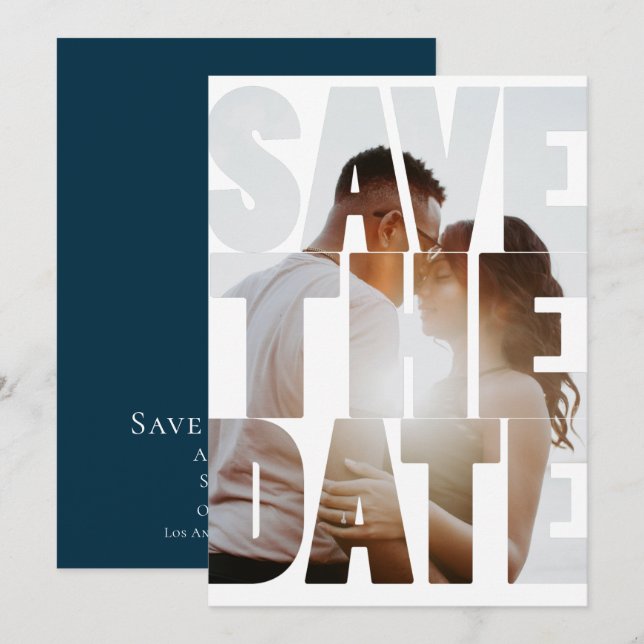 Anúncio Salvar A Data Foto Personalizada Moderna (Frente/Verso)