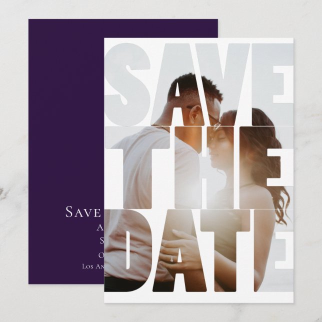 Anúncio Salvar A Data Foto Personalizada Moderna (Frente/Verso)