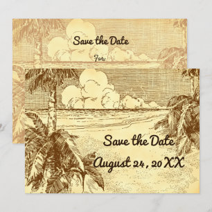 Anúncio Salve a data personalizada de edificação da praia 